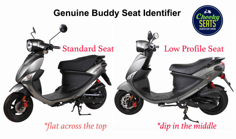 Black Genuine Buddy Seat Cover - Choose your own Piping Color!